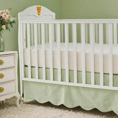 Brandream scallop edge crib skirt in light green adds farmhouse charm to nursery