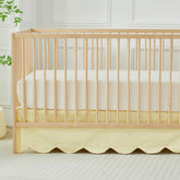 Brandream scallop edge crib skirt in light yellow adds soft, stylish nursery charm.