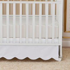 Brandream scallop-edge crib skirt in a cozy nursery scene for Boho chic.