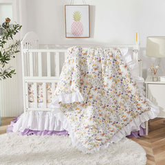 Brandream Wildflower bedding-set-front-view shows a cozy look for nursery styling.