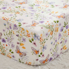Brandream Wildflower blooming-wildflowers-sheet provides breathable cotton for baby's restful sleep.