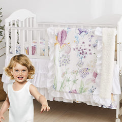 Brandream Wildflower Butterfly crib bedding blanket for cozy naps and bedtime.