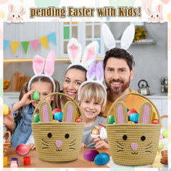 Brbecon brown Easter basket design with cute bunny motif