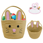 Brbecon Easter Bunny Basket with name tag for personalized Easter egg hunts