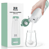 BRBLUERISE portable milk warmer packaging highlights compact travel-ready design for on-the-go feeding