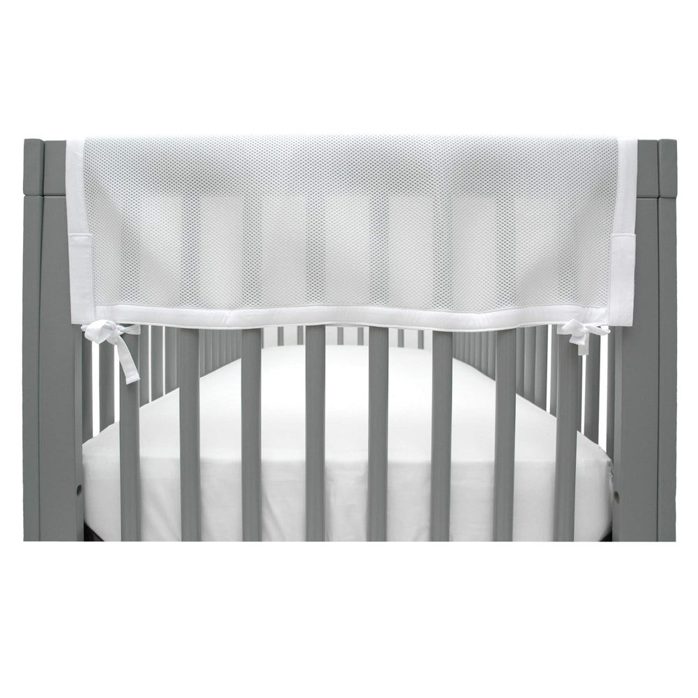 BreathableBaby Breathable Mesh Crib RailGuard Short Panel 2-Pack protects rails during teething.