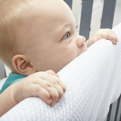 Close-up of breathable mesh with gray trim on RailGuard cover