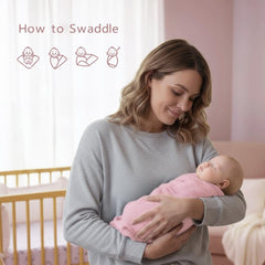breebleep muslin swaddle blanket pink 3-pack crib use for naps and gentle warmth