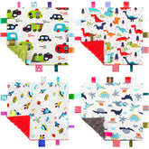 Breling baby tags security blanket with dinosaur pattern provides gentle comfort during play