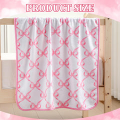 Breling pink bow blanket swaddle in use providing calm, comfy daytime nap