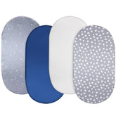 Breling satin bassinet sheet stars moons gray offers silky softness for hair-safe sleep