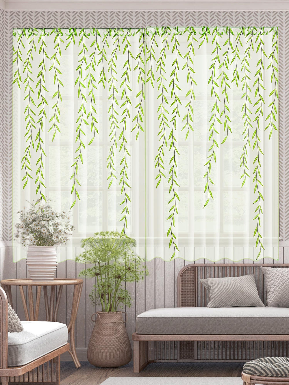 Breling Willow Voile Curtains two-piece set view for airy room ambiance