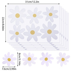 Bremorou waterproof daisy wall decal endures spills for indoor and light outdoor decorating.