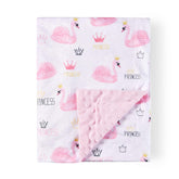 Brenaly Super Soft Minky Blanket pink swan front view for cozy sleep