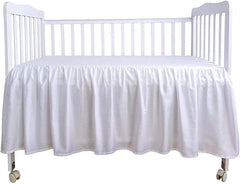 Bright Bedding dust ruffle closeup highlights soft microfiber for gentle baby comfort.