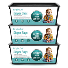 BrightOn Diaper Pail Bags front view; compatible fit with Genie.