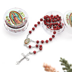 Brilucky rosary beads cross pendant view highlighting elegant design for daily wear.