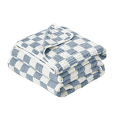 Brnabiou ultra soft blanket blue front view, breathable comfort for baby
