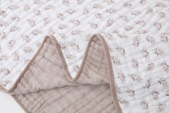 Brnabiou Ultra Soft Muslin Blanket Coffee nursery-decor shot highlights soft tones.