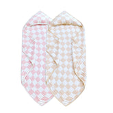Brnabiou ultra-soft muslin hooded towel in cream for gentle post-bath warmth
