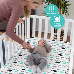 BROLEX jersey knit crib sheet with elastic edges for secure snug fit