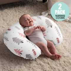 BROLEX boppy cover elastic edge snug fit secures during feeding and tummy time.