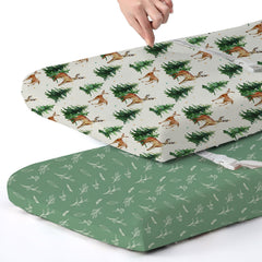 BROLEX changing pad cover 2-pack in Sika Deer foliage offers soft, hypoallergenic surface for newborns