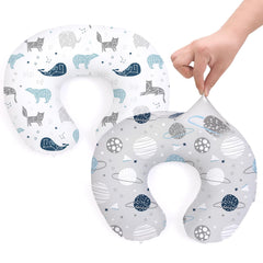 BROLEX Space Planet nursing pillow cover pack shown together for versatile nursery use.