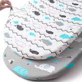 BROLEX elephant-design bassinet sheet provides a snug universal fit for cradles.