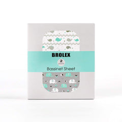 BROLEX whale-design bassinet sheet offers breathable comfort for baby sleep.