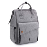 BRONZY versatile large diaper bag backpack front view showing organized space for on-the-go parents