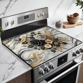 BSFHH heat-resistant glass stove top cover on counter protects surfaces from spills.