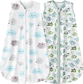 BSTOPPT leaf-clouds sleep sack close-up showing soft rayon cotton for sensitive skin comfort