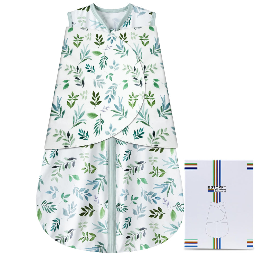 BSTOPPT newborn sleep sack leaf for 6-12 months promotes breathable crib sleep.