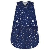 BSTOPPT Newborn Sleep Sack Starry Sky close-up shows soft rayon-cotton fabric for gentle nights.