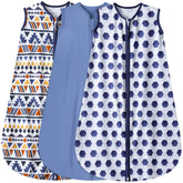 BSTOPPT 3 Pack Sleep Sack blue soccer triangles fabric softens sleep for sensitive skin