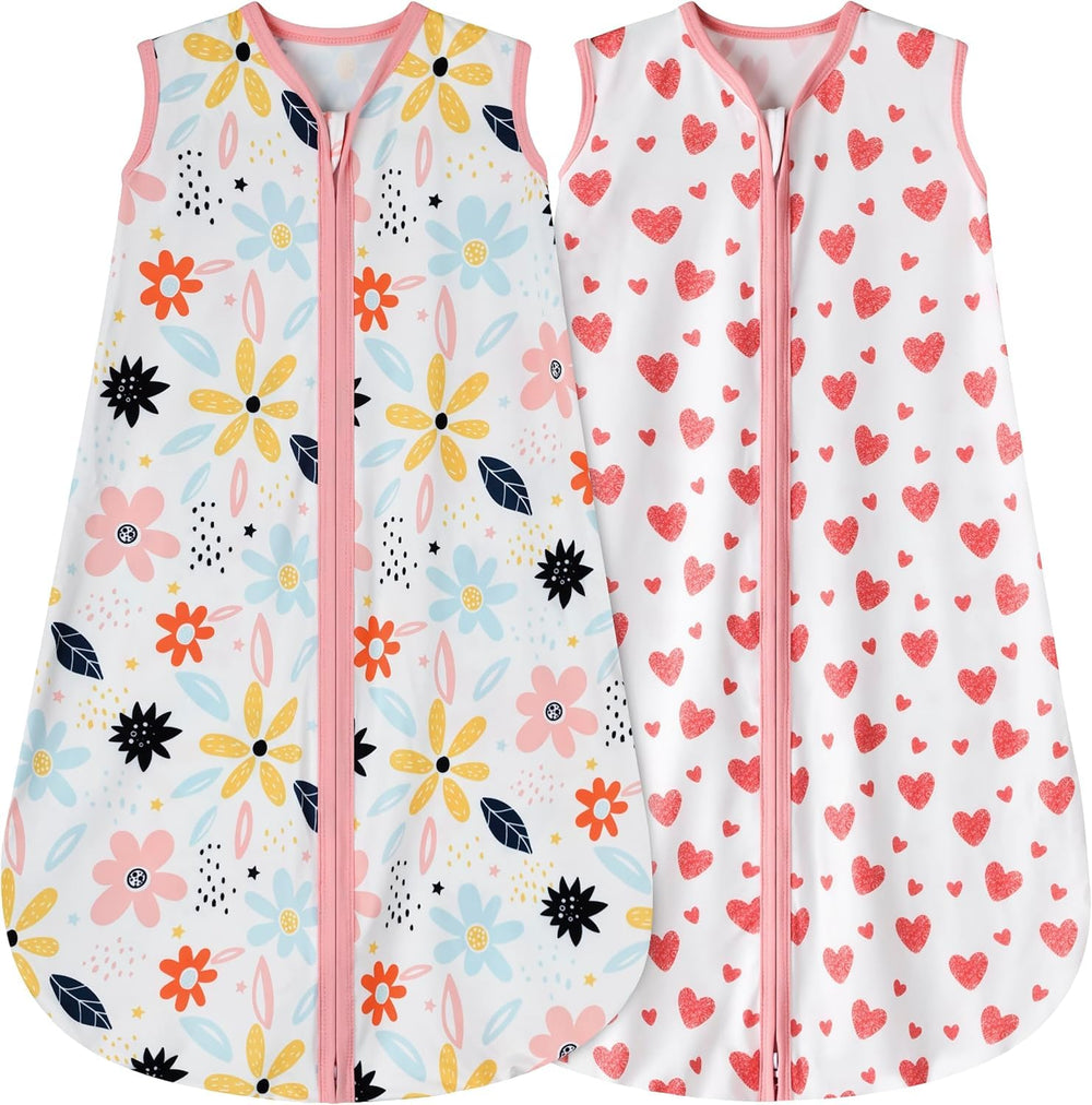 BSTOPPT Newborn Sleep Sack with floral-heart print keeps baby cozy and safer for sleep