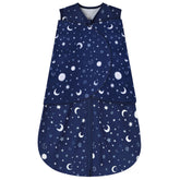 BSTOPPT Newborn Sleep Sack Starry Sky close-up shows cozy fabric for safer sleep.