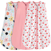 BSTOPPT sleep sack heart-pink-floral pack highlights gentle rayon cotton for sensitive skin comfort.