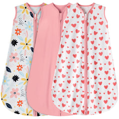 BSTOPPT sleep sack heart-pink-floral pack highlights gentle rayon cotton for sensitive skin comfort.