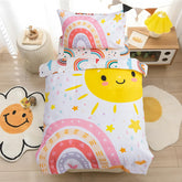 Btargot rainbow bedding set comforter close-up soft-touch fabric for toddlers