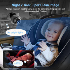BTLMEMO backseat camera wide-angle captures 360-degree view for monitoring two infants