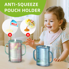 btrfe pouch holder universal compatibility with pouches and juice boxes for flexible feeding