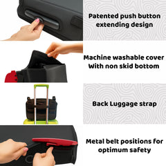 BubbleBum TelePort folded-compact travel booster ideal for taxis and carpooling.
