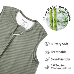 BubblePanda bamboo sleep sack with 2-way zipper enables easy midnight diaper changes.