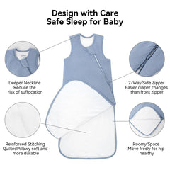 BubblePanda rayon bamboo fabric highlights breathable, moisture-wicking material for year-round comfort.