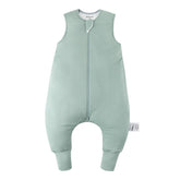 BubblePanda rayon sleep sack with feet shows leg room for crawling.