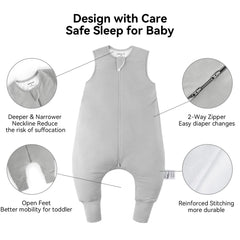 BubblePanda sleep sack 2-way zipper enables easy midnight diaper changes