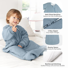 BubblePanda sleep sack open zipper for easy midnight diaper changes.