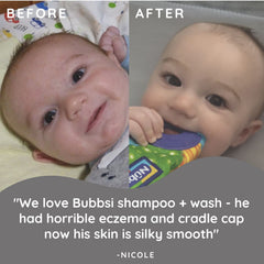 Bubbsi ingredients coconut oil and shea butter nourish baby skin